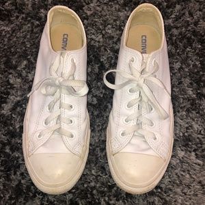 All White Leather Converse